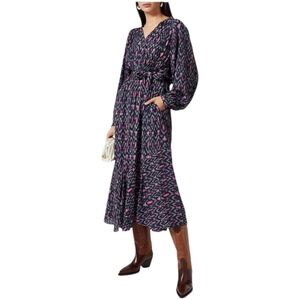 Isabel Marant Arbela City Vneck Midi Dress In Faded Night Ikat